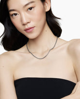 Box Chain Necklace in Sterling Silver with 14K Yellow Gold Accent, 3.6mm